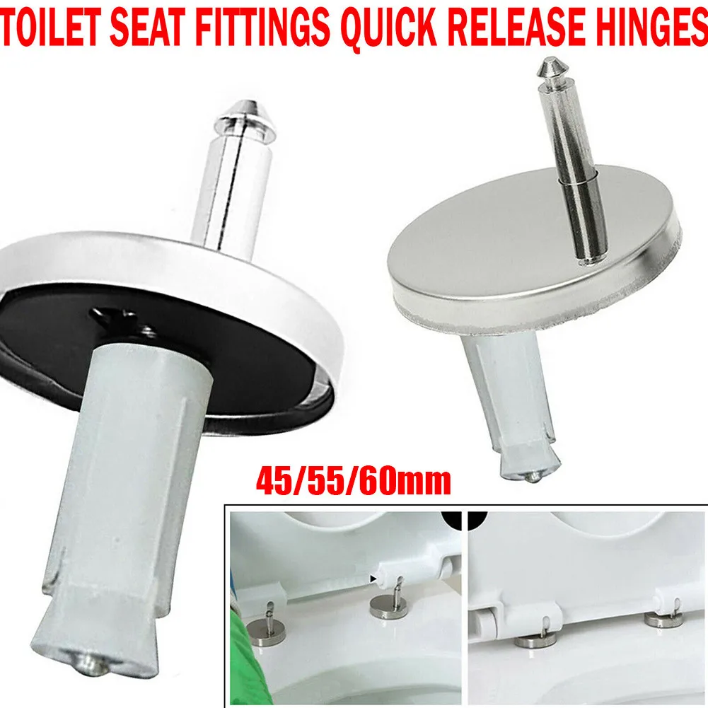 2x Toilet Seat Hinge Standard Black Top Broken Close Fitting Great For Heavy Duty Hinge Old Toilet Replacement