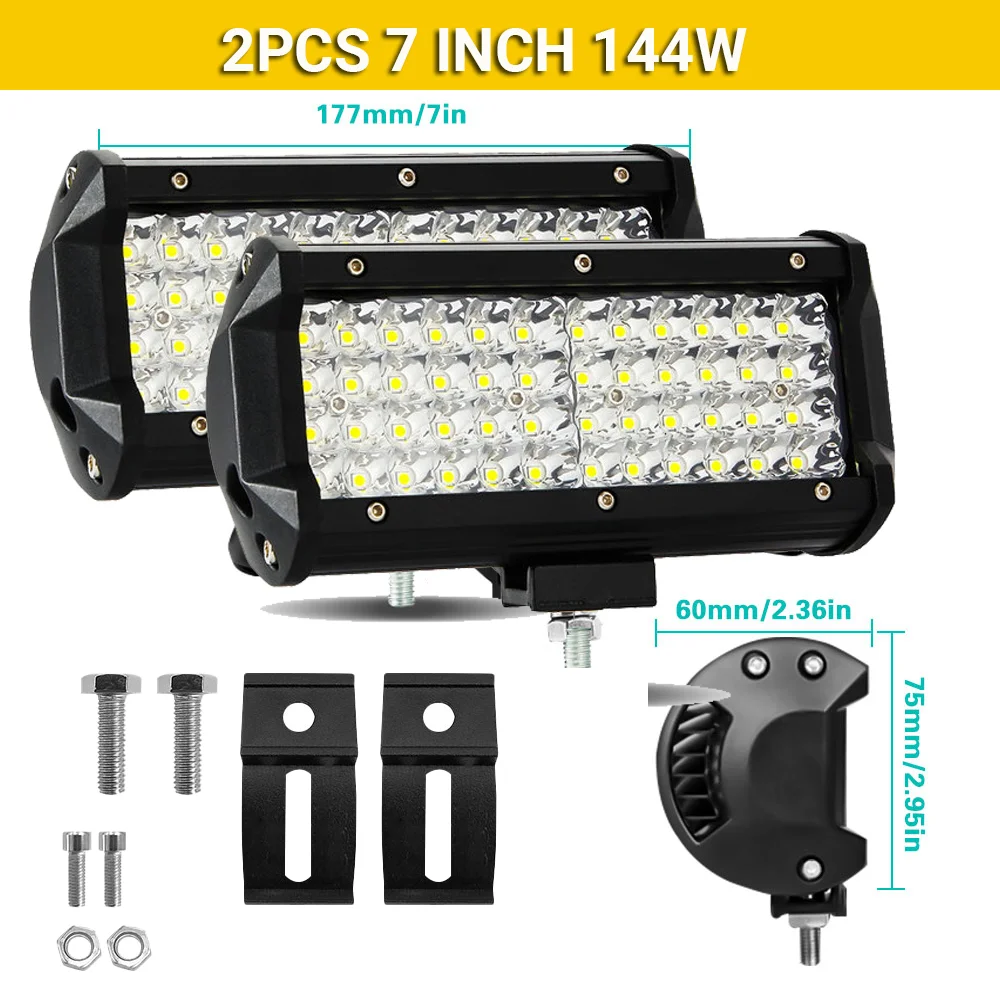 4/7/9/12/17/20 Inch Led Lichtbalk Voertuig 12V Werklamp Bar Spotlight Boot Barra Led Rijden Vrachtwagen ATV SUV 4x4 Lange Afstand - afbeelding 1
