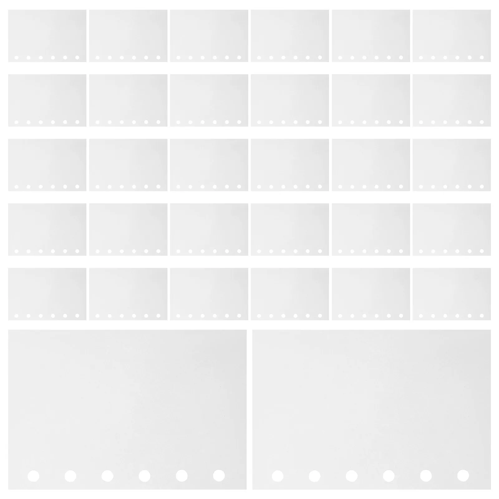 60Pcs Sticker Collecting Paper Refill Double Sided Release Paper 4.1x2.6 A7 6 Ring Binder Insert Pages Sticker Organizer Storage