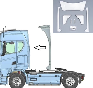 

Narrow Body Tail Wing Spoilers for 1/14 Tamiya RC Truck Trailer Tipper Scania 770S 56368 DIY Parts