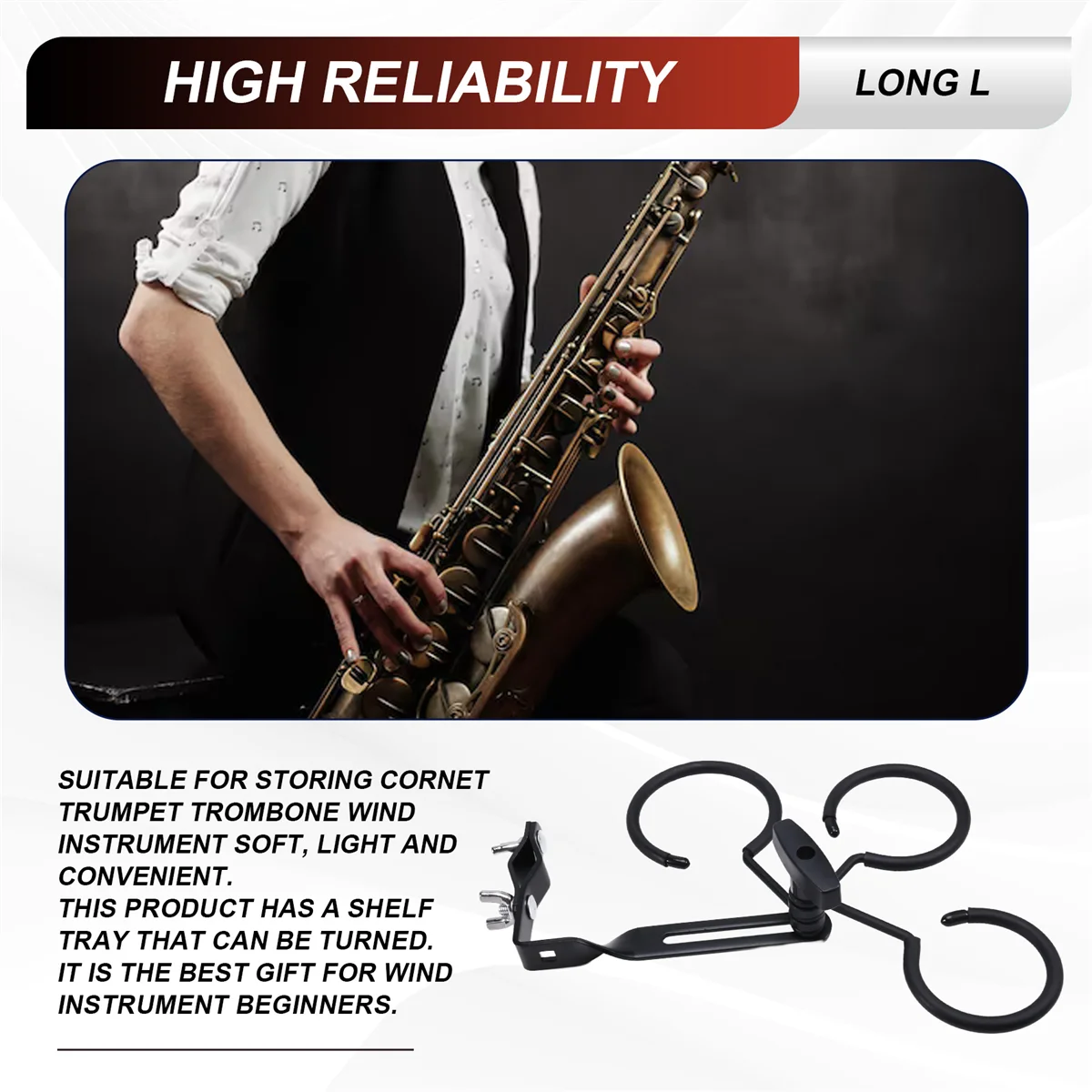 Soporte silencioso para trompeta N18R, para Cornet, trompeta, trombón, almacenamiento silencioso, almacenamiento silencioso de trompeta, accesorios para instrumentos de viento