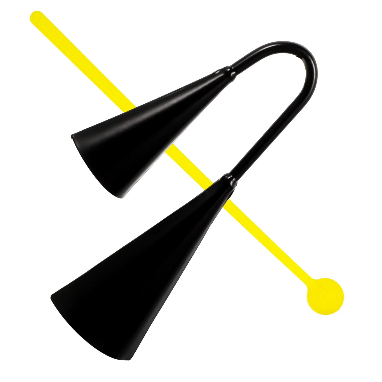 Musical Instruments Cowbells for Classroom Metal Accessories 26X12cm Double Black