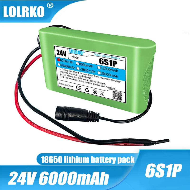 6S1P 25.2V 6000mAh Lithium-ion Rechargeable Battery Pack, Suitable for Power Supply of Electric Toys, Electronic Products, etc