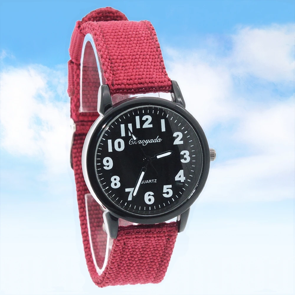 Girls Casual Canvas Watch Elegant Design Student Timepiece