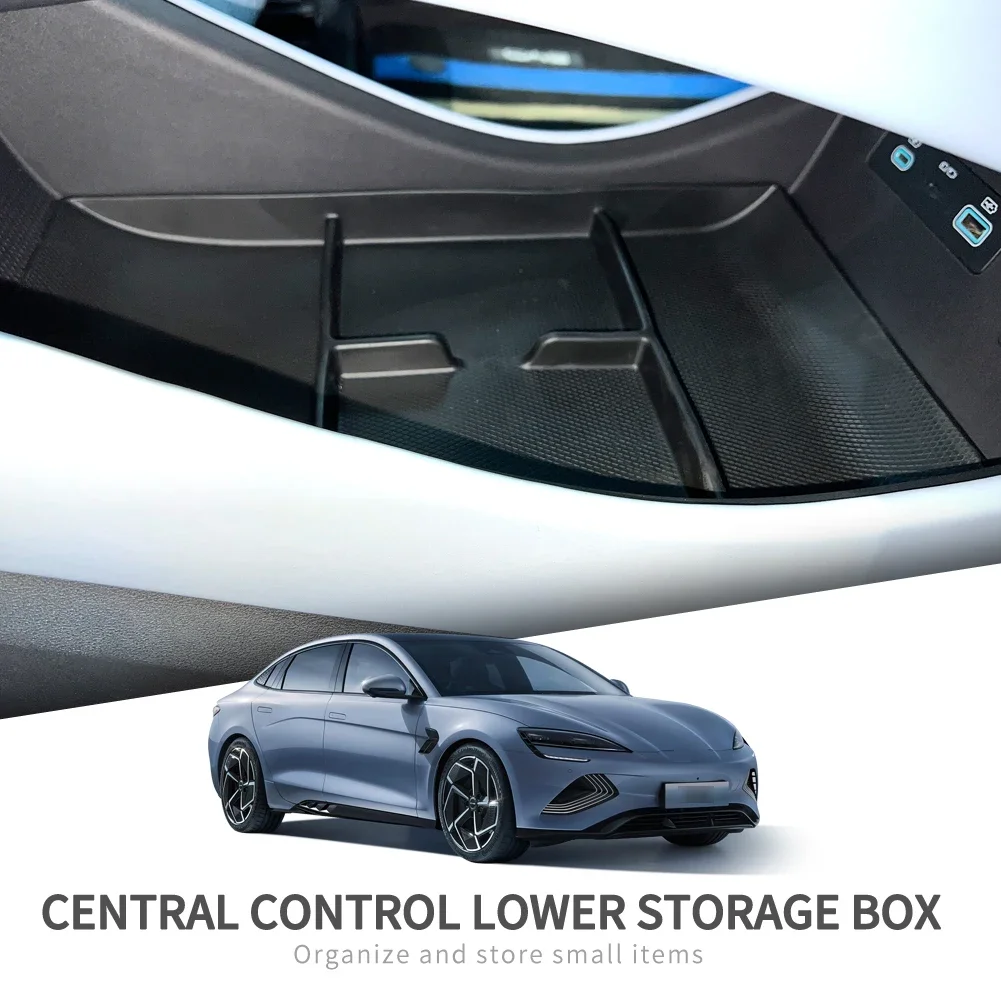 Central Armrest Lower Layer Storage Box TPE Car Center Console Tray Organizer Accessories For BYD Seal EV