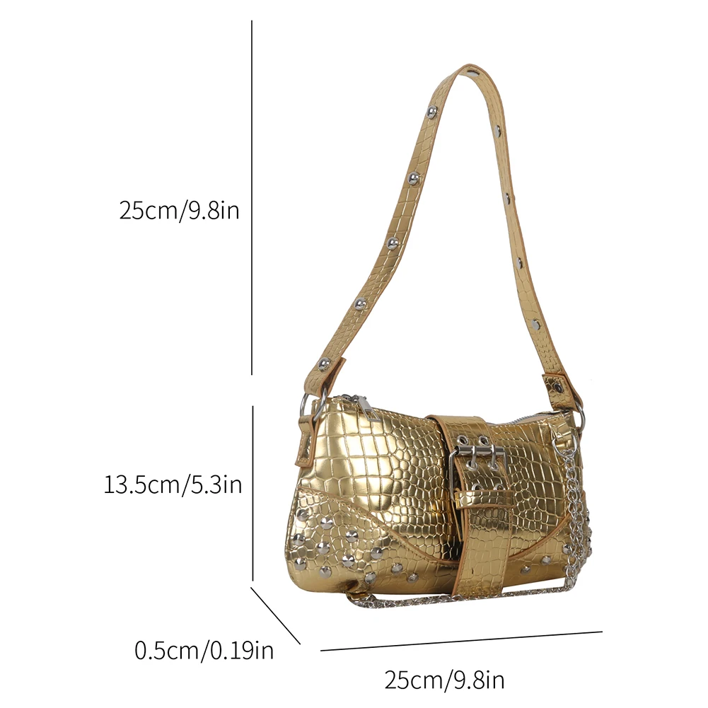 Y2K Vintage Gothic Cool Shoulder Underarm Tote Bag Ladies Sling