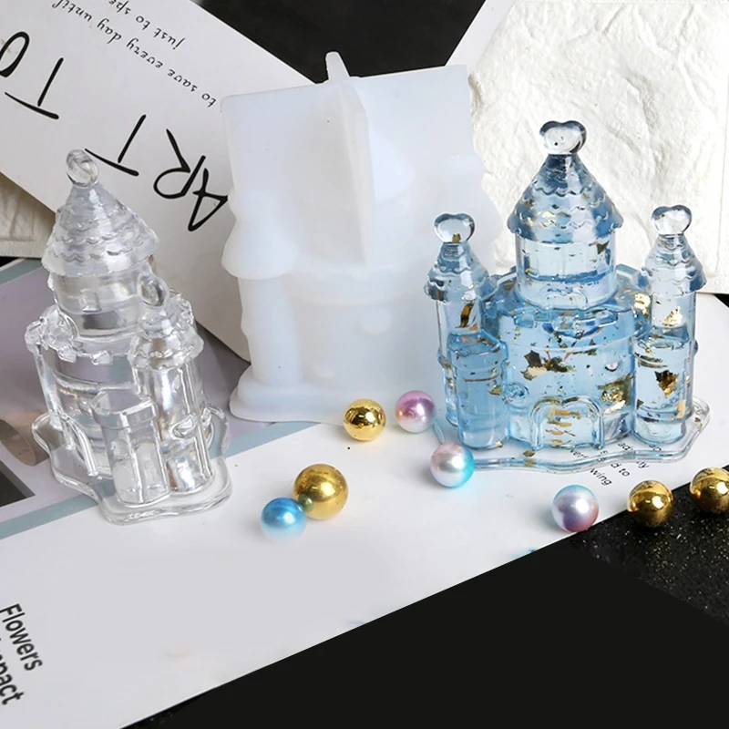 3D Castle Epoxy Resin Silicone Molds Fairy Tales Castle Casting Molds for DIY Soap Home Decor Craft Project