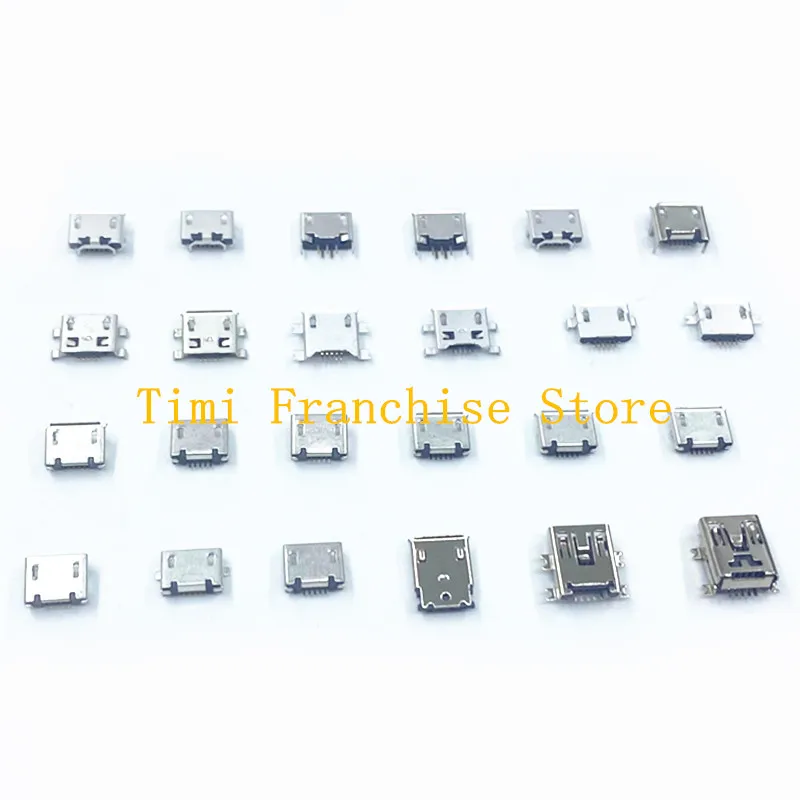 240PCS Box 24 Value 24 Models Micro usb Kit cable 5Pin Jack Connector Socket Usb Connectors Set Kit For MP3 MP4 MP5