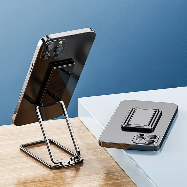 Metalowy uniwersalny uchwyt na telefon z pierścieniem na palec Uchwyt stojakowy Mini uchwyt na telefon Obracany o 360 stopni do naklejki na tył telefonu komórkowego