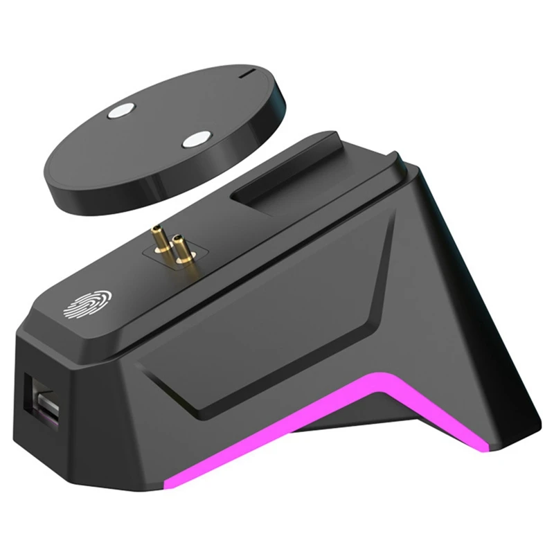 Wireless Mouse Magnetic Charging Base with Breathing Light Effect for Razer or Logitech GPW4 Second Generation Black image 5