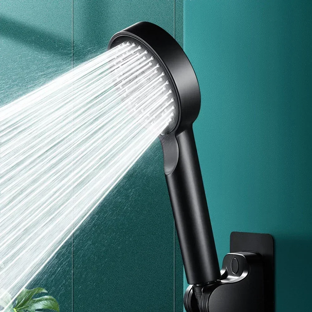 Shower Head Water Saving Black 5 Mode Adjustable High Pressure Shower Spray Nozzle Replacement Shower Bathroom Accessories
