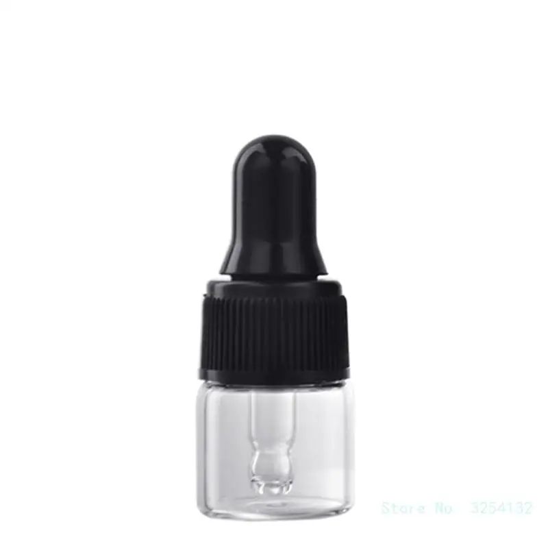 1ml/3ml Refillable Clear Mini Empty Glass Dropper Bottle Protable Travel Liquid Dispenser for Essential Oil Eye