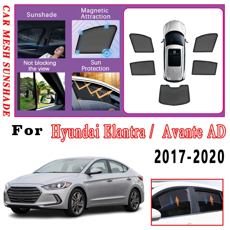 

Солнцезащитная сетка для автомобиля Hyundai Elantra AD (Avante) 2017-2020: магнитный козырек на лобовое стекло, аксессуары