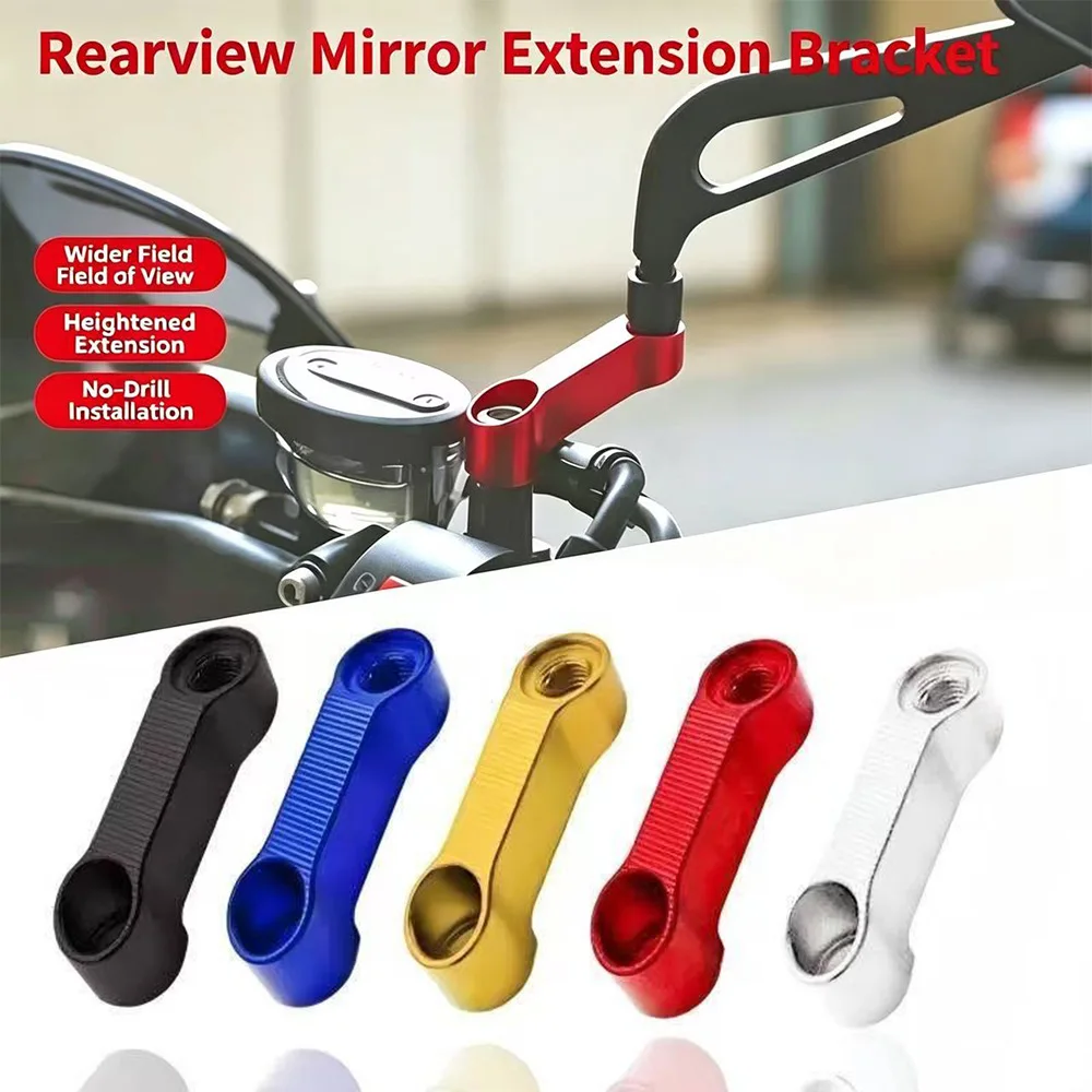 Handlebar Mirror Riser Extender Forward Adapter for Motorcycle Dirt Bike Scooter Rearview Mirror Extension Mounting Bracket