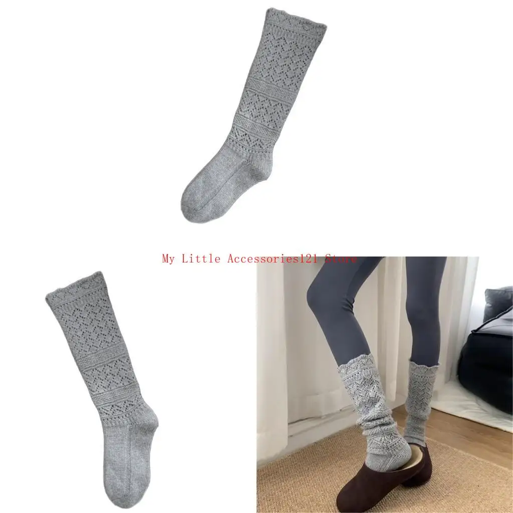 

Stretch Intermediate Calf Socks Women Soft Polyester Ribbed Casual Winter Wear