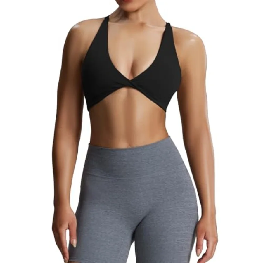 

Aoxjox Women's Workout Sports Bras Fitn Metamorph Sienna Twist Bra Yoga Crop Tank