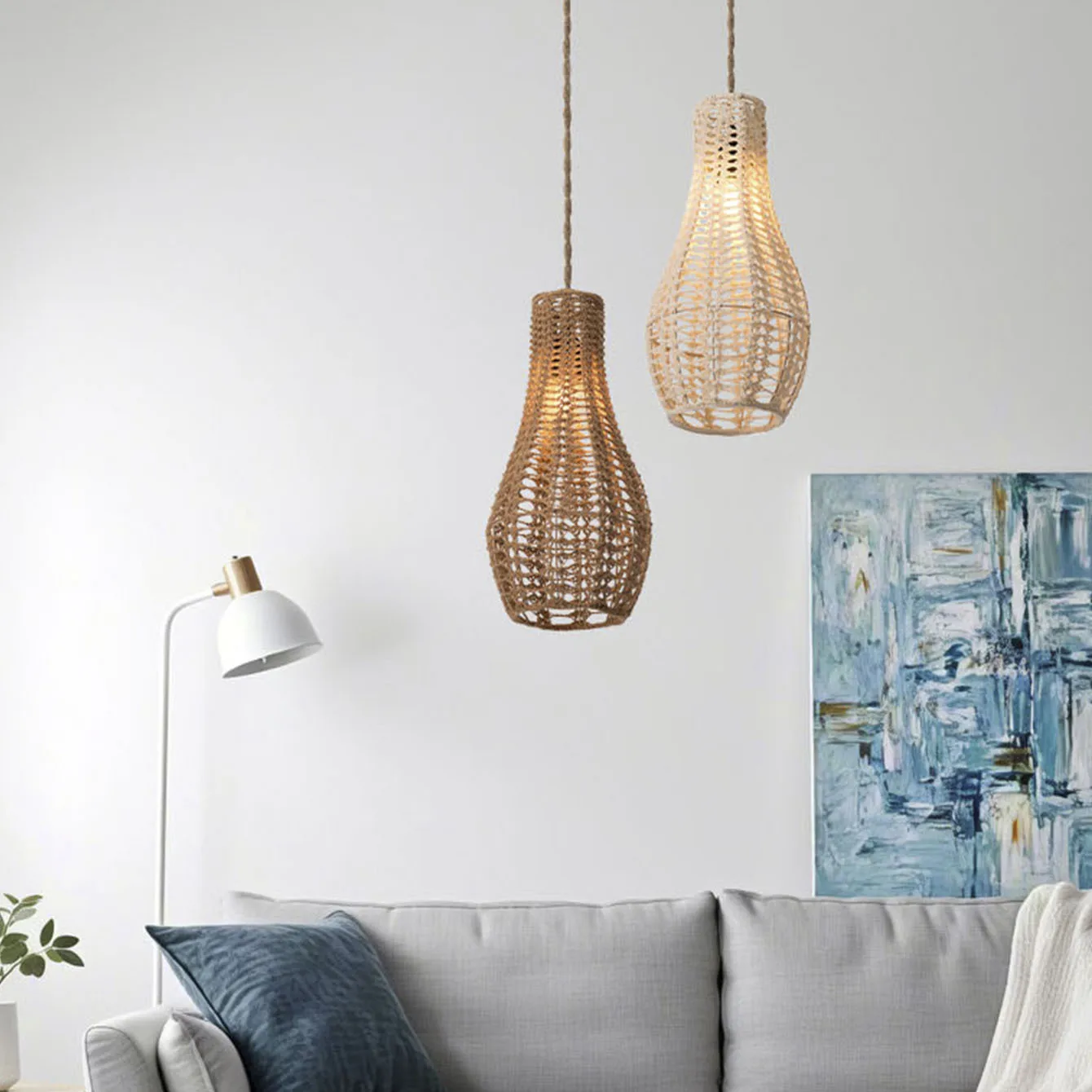 Cotton Rope Crochet Decorative Lampshade Hand Woven Home Decoration Hanging Lampshade