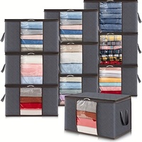 3pcs Gray Storage Organizer Set with Viewing Window - Large Capacity, No Power Needed, Cork Material, Storage Drawer Units