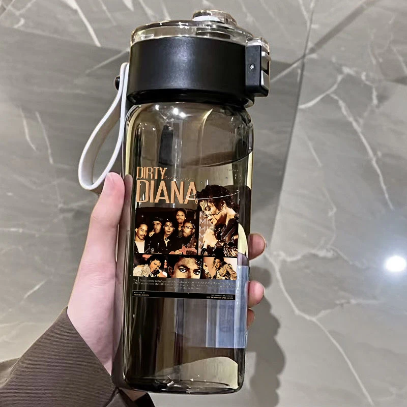 

Vintage Michael Jackson Graphic Water Bottle Fashion Transparent Plastic Kettle Outdoor Portable Drink Container Birthday Gifts