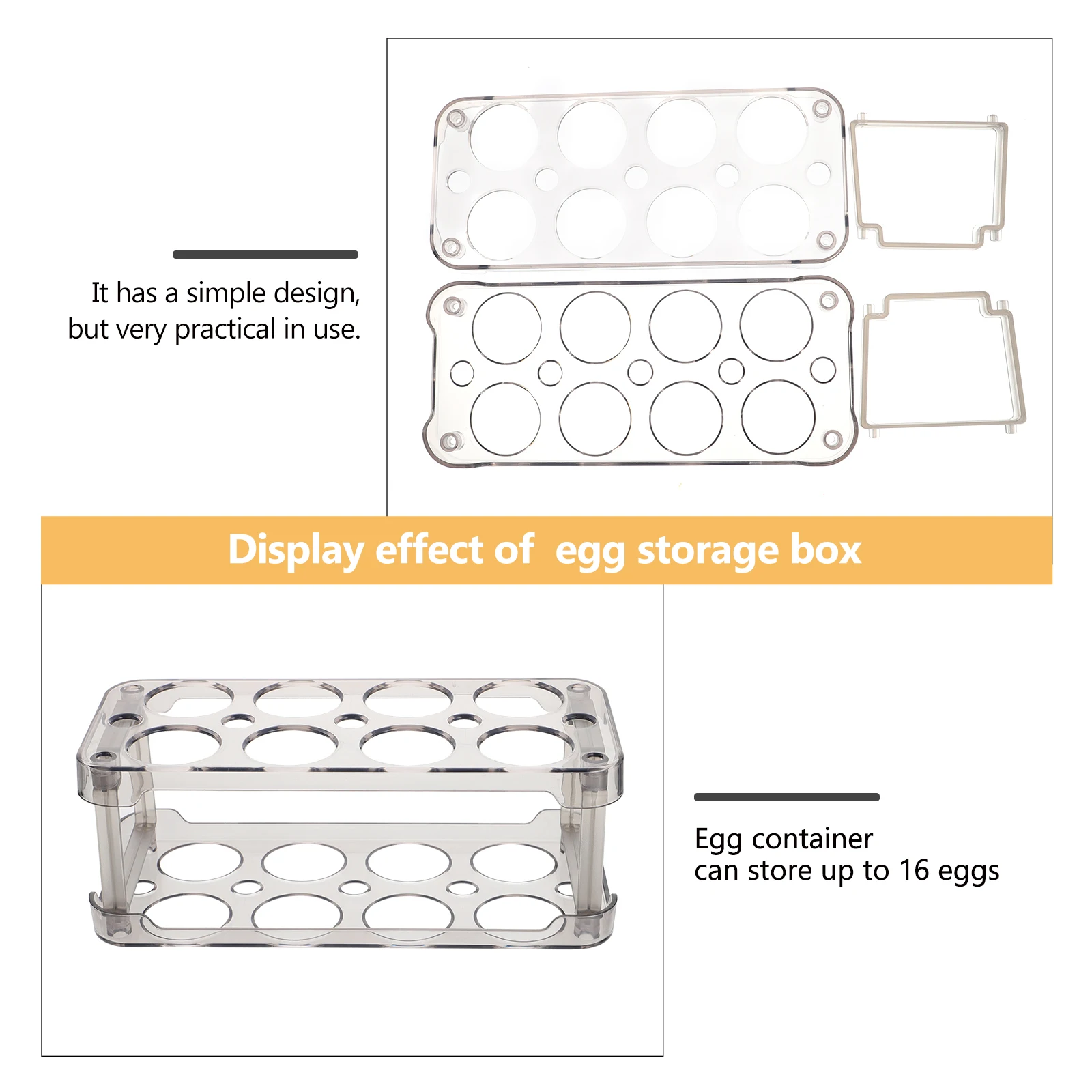 

Egg Storage Box Plastic Compact Fridge Container ganizer Tray refrigerator cabinet space saving clean collision proof fragile