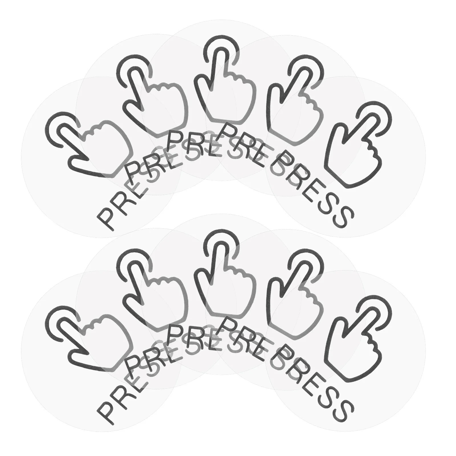 

24pcs Button Label Stickers PVC Door Switch Decals Transparent Press Signs Reminders Adhesive Home Office Folder Tag Use Easy