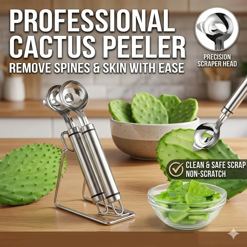 2‑In‑1 Nopales Peeling Tool, Multi‑Function Cactus Peeler Kitchen Gadget