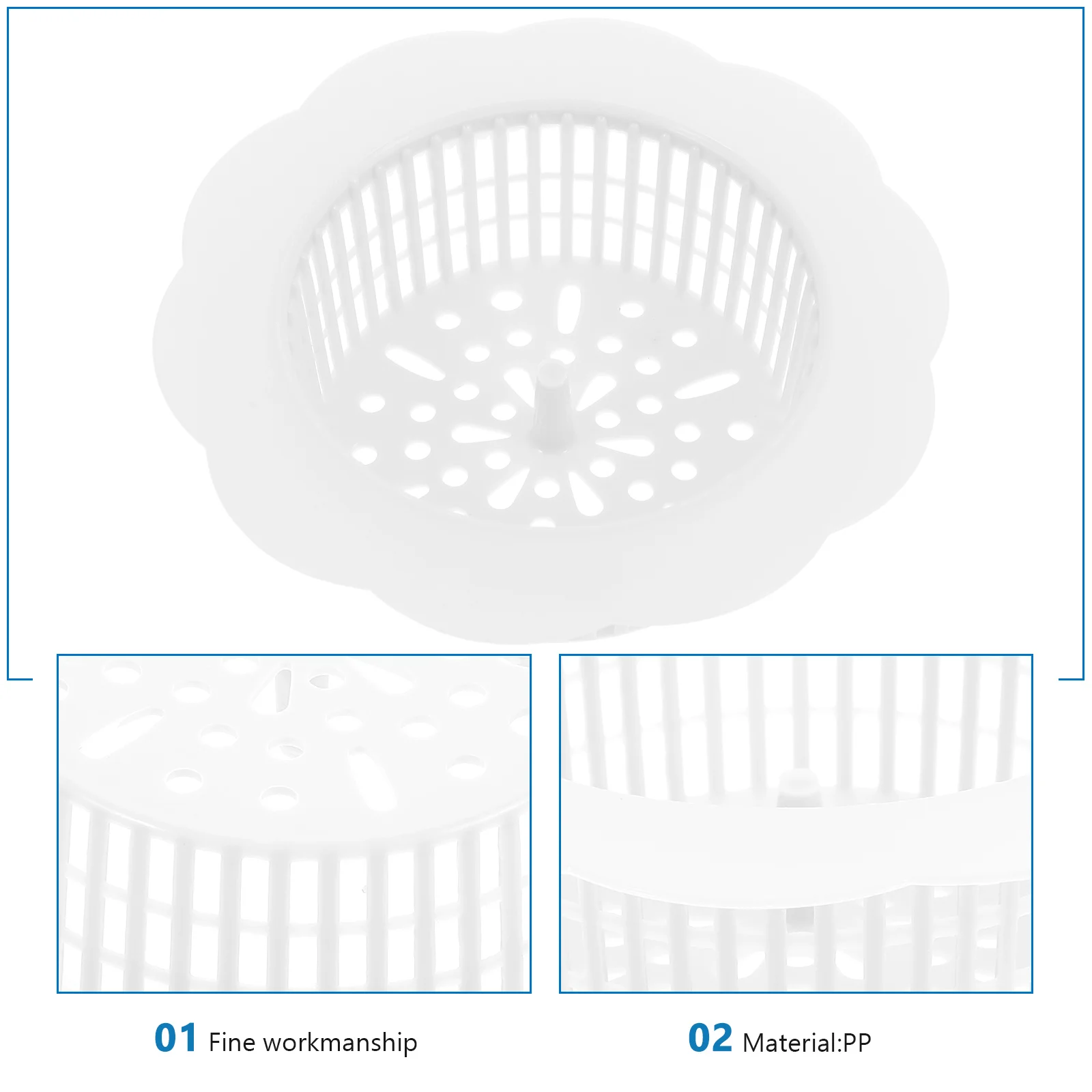 

8 Pcs Sink Strainer Drain Filters Floor Food Residue Reusable Sewer Bathroom Kitchen Bathtub Anti Blocking Garbage Disposal