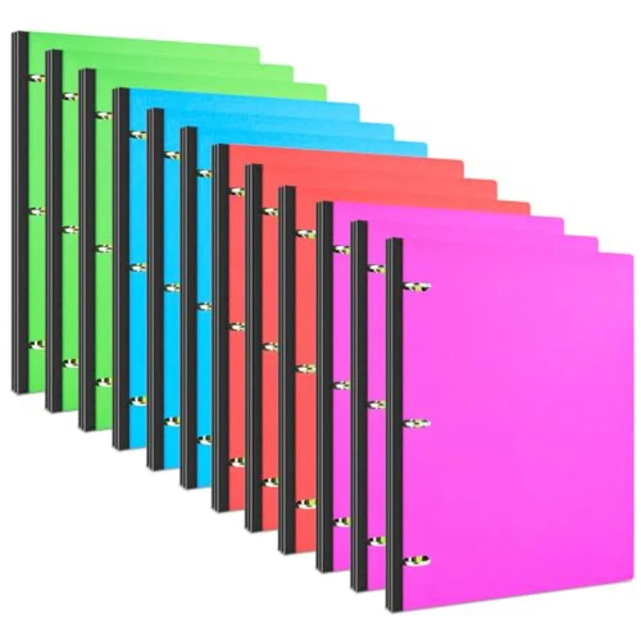 

Telescoping 3 Ring Binder - 2, Portable Plastic 3 Ring Binder with Telescoping Spine Binders with Foldable Front Cover Holds 8.