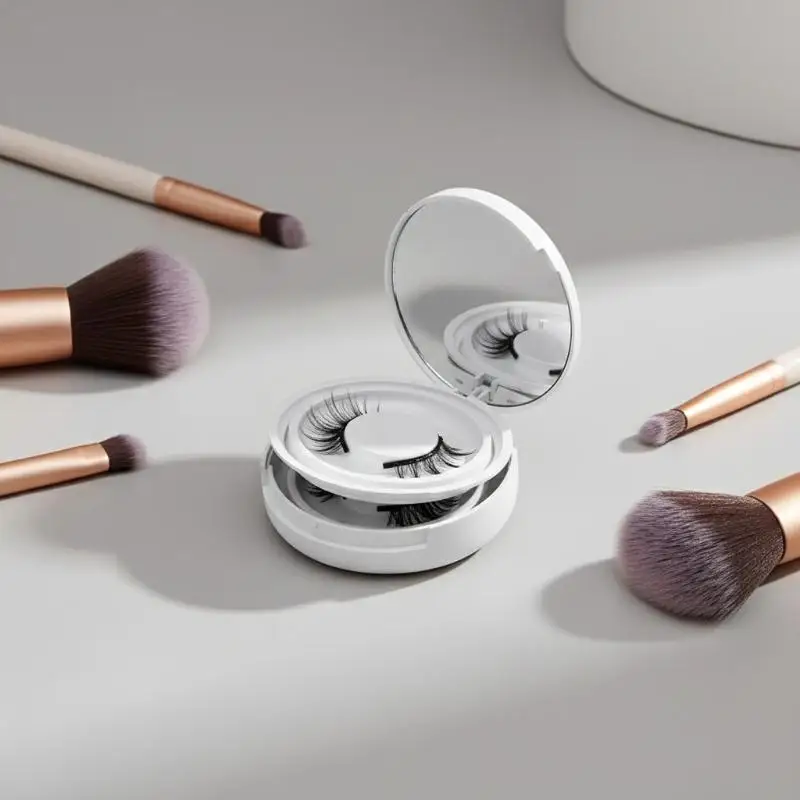 1Pcs Magnetic Portable False Eyelash Storage Box Display Box With Mirror Case Eyelash Organizer Makeup Case