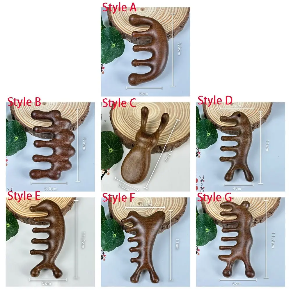 Scalp Relax Meridian Massage Comb Blood Circulation Anti-static Sandalwood Hair Comb Smooth Hair Comfortable