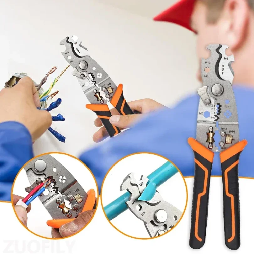 

New Universal 28 in 1 Multifunctional Wire Stripper Electrician Pliers Wire Splitting Stripping for Electricians Crimping Tools