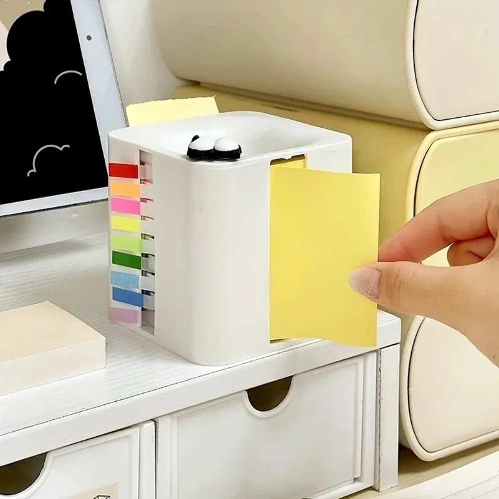 5-in-1 Sticky Note Dispenser Magnetic Paperclip Absorb Plastic Memo Pad Storage Box Efficient Space-Saving Sticky Note Holder