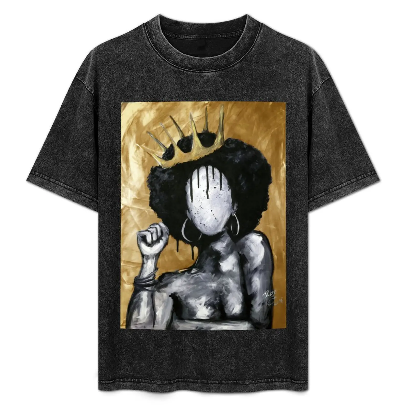 

Naturally Queen GOLD T-Shirt Basic Lightweight Short Sleeve Tee