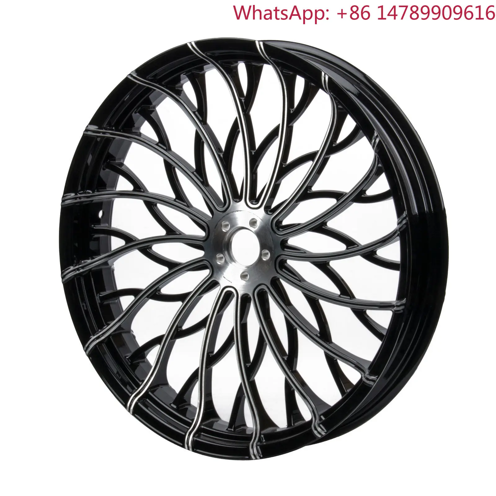 Custom 3D Forged Black Wave CNC Front Rear Motorcycle Wheels Compatible With 2018 2024 Fat Boy And BreakoutMotorcycle WheelMoto