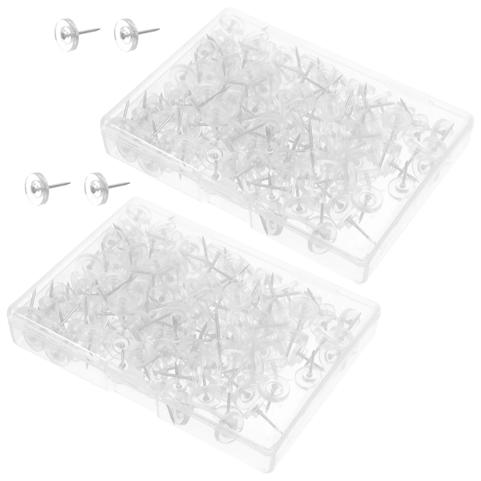 

300pcs Transparent Gear Cap Thumbtacks Clear Push Pins for Bulletin Board Cork Wall Maps Photos Hanging Office Thumb Tacks