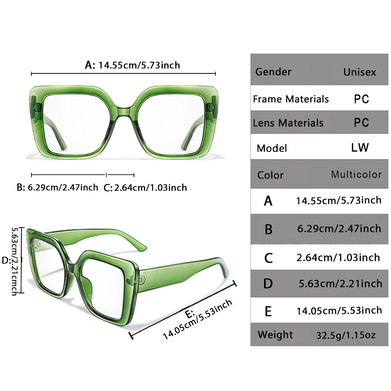 Oversized Bold Square Reading Glasses, Vibrant Rectangular Presbyopic Eyewear for Men & Women