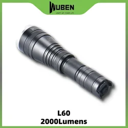 WUBEN L60 High-Powerful Tactical Troch Light 1200Lumens USB Rechargeable With Battery Zoomable LED Flashlight