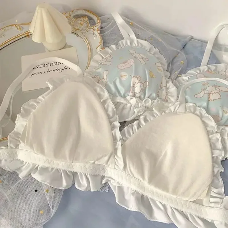 Laurel Dog Lingerie Women's sweet breathable lace bow Slimming no underwire retraction bra cover set - Image 4