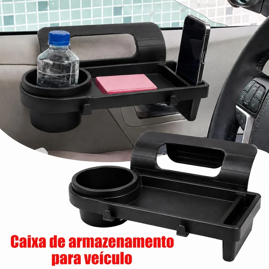 Suporte para Copos, Organizador de Janela de Carro, Suporte para Celular, Bandeja Organizadora Lateral para Porta, Acessórios Internos Automotivos