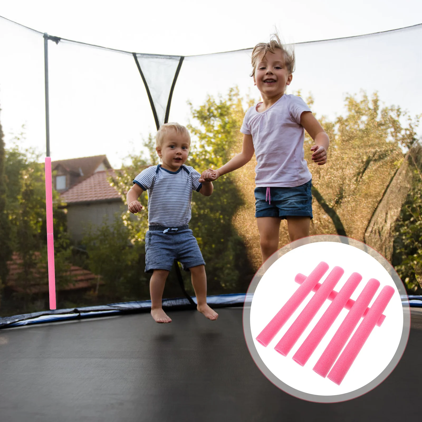 

6Pcs Trampoline Poles Cover Sponge Case Anticollision Railing Fence Tubing Padding Foam Replacement Enclosure Accessories