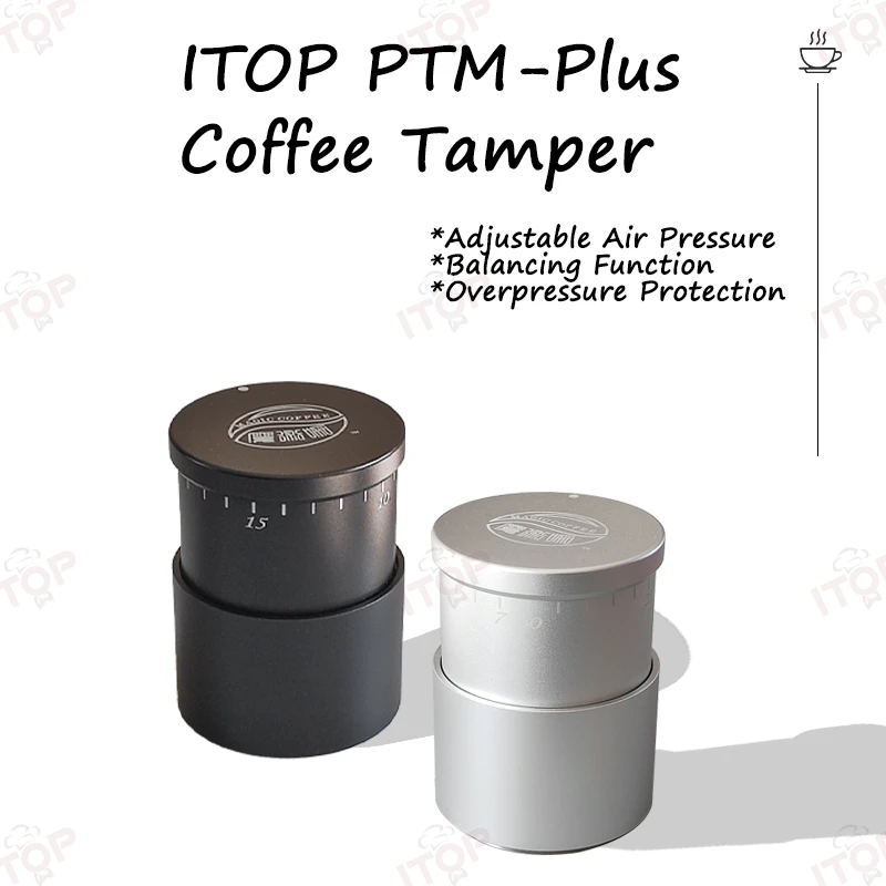 

ITOP PTM-Plus 58.35/58.5MM Coffee Tamper Pneumatic Tamper Adjustable Pressure Tamper Flat Press/Threaded Use for 58MM Handle