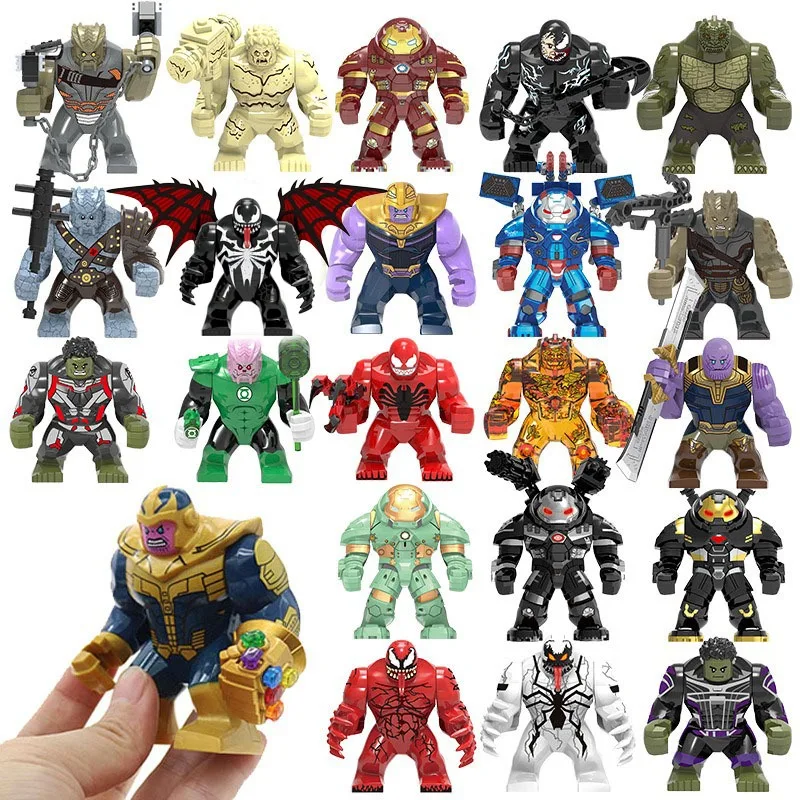 Mini bloques de construcción de Marvel, superhéroe Thanos, Hulk, montaje de rompecabezas, Mech, venta al por mayor, bloques de construcción, juguetes para niños, regalos