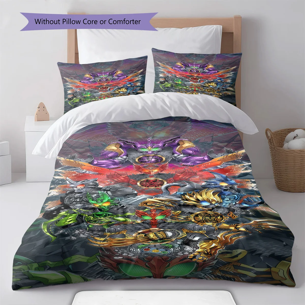 Kamen Rider Heroic Style Bedding Set Anime Duvet Cover Polyester Soft Bed Linen Twin Queen King -QJY