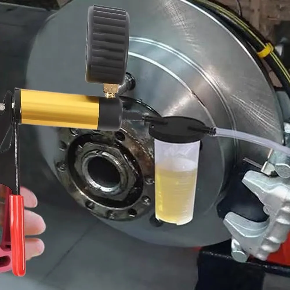 2 in 1 Manual Vacuum Pressure Pump Brake Fluid Drain Kit Vacuum Pistol Pump Tester Kit Portable Brake Clutch Bleeding System - view 5