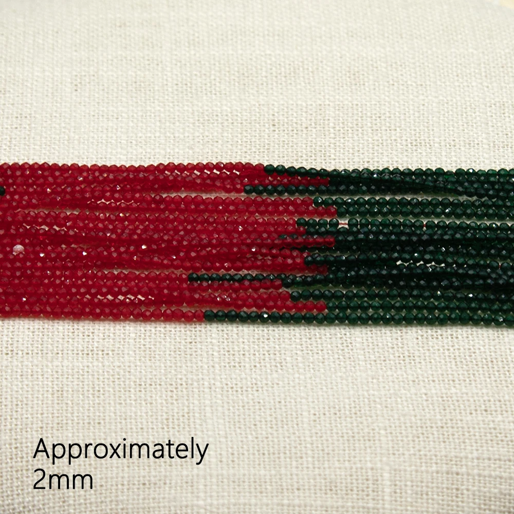 2 مللي متر الأحمر وبطة الأخضر الأوجه كريستال زجاج الخرز ستراند Rondel خزر عازل ل عقد دي اي واي سوار 36 سنتيمتر 1 ستراند/5 السواحل