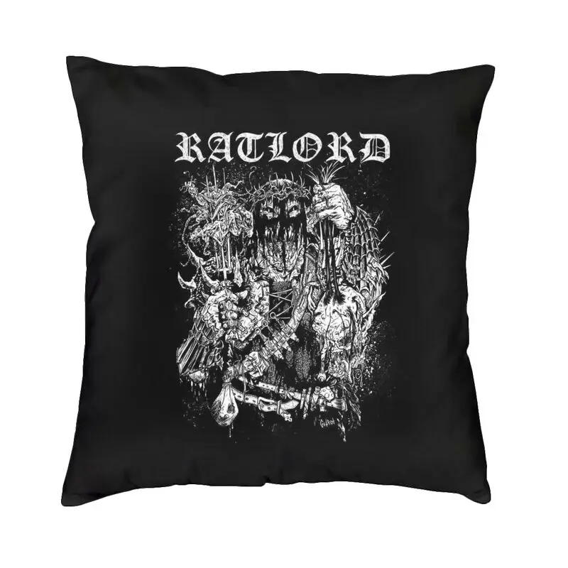 Darkthrone Bathory Fundas de cojín Sofá Sala de estar Banda de metal negro noruego       Funda de almohada cuadrada 45x45