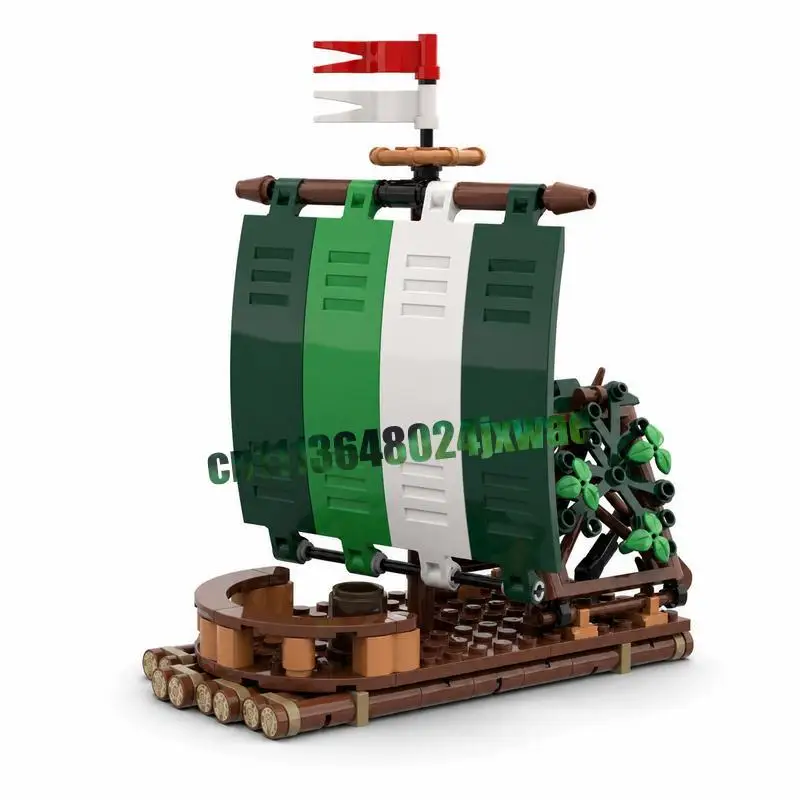 NEW 206Parts River Otter Forestmen Raft Building Blocks MOC Creative Assembly Model DIY Toy Educational Collection Display Gift