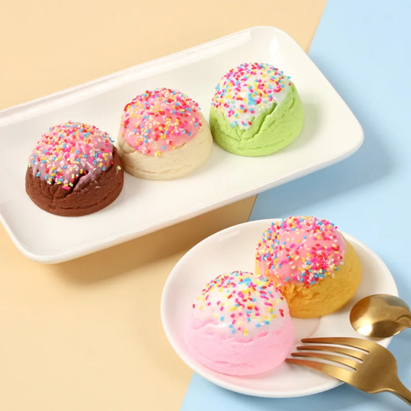 

Artificial Ice Cream Fruit Jam Milk Ice Cream Ball Dessert Model Simulation Food Play Decoration Scale Ornaments Food Toys