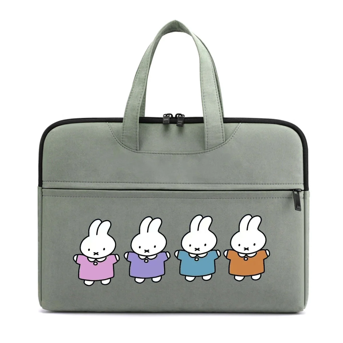 

New Miffy Computer Bag for Women Waterproof Cartoon Handheld Meeting Bag Couple's Bright Color Kawaii Travel Storage Bag