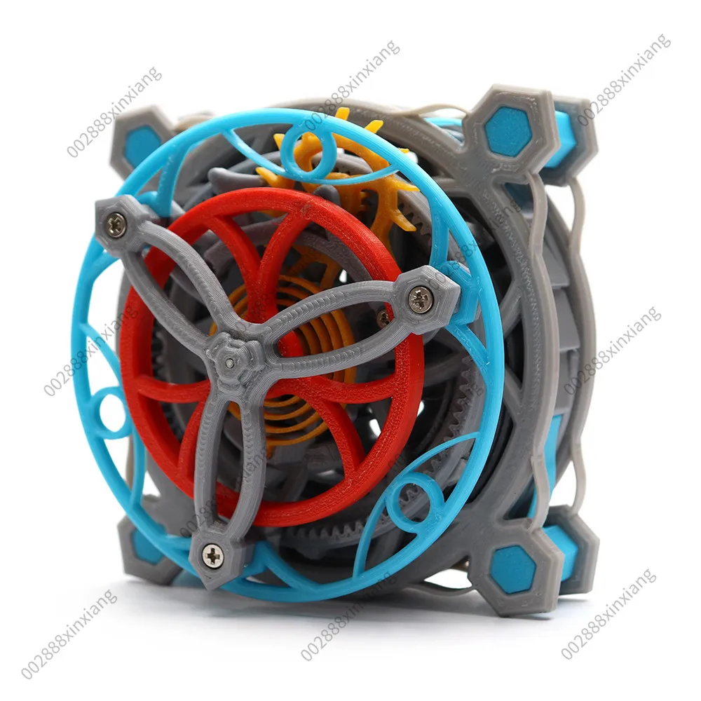 3D Printed Tourbillon Model Mechanical Gear Transmission with Clockwork Power Based on Tourbillon Principle
